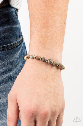 Keep The Peace - Brown and Silver Bracelet- Paparazzi Accessories