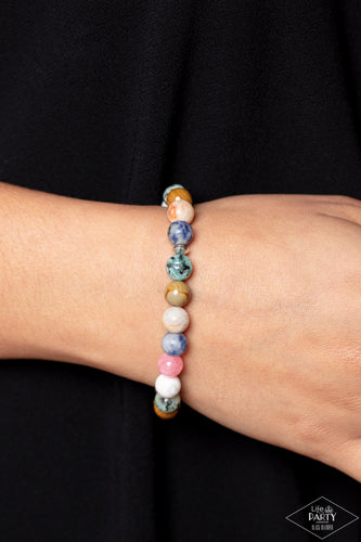 Stone Chakra - Multicolored Silver Bracelet- Paparazzi Accessories