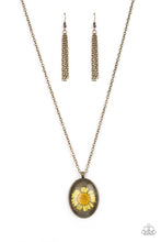 Load image into Gallery viewer, Prairie Passion - Yellow and Brass Necklace- Paparazzi Accessories