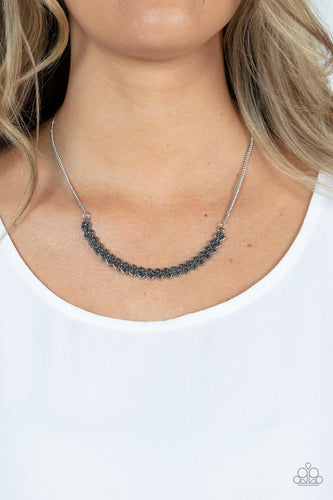 Dicey Demure - Silver Necklace- Paparazzi Accessories