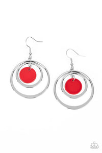 Mai Tai Tango - Red and Silver Earrings- Paparazzi Accessories