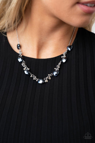 Sassy Super Nova - Blue and Silver Necklace- Paparazzi Accessories