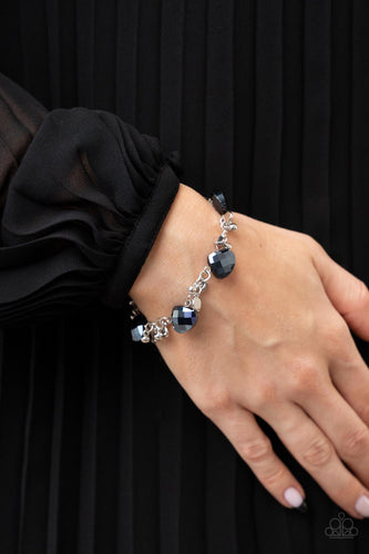 Super Nova Nouveau - Blue and Silver Bracelet- Paparazzi Accessories