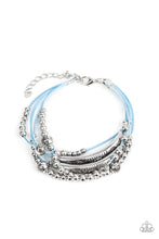 Load image into Gallery viewer, Wanderlust Wanderess - Blue and Silver Bracelet- Paparazzi Accessories