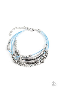 Wanderlust Wanderess - Blue and Silver Bracelet- Paparazzi Accessories