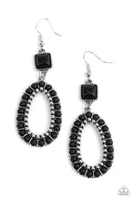 Load image into Gallery viewer, Napa Valley Luxe - Black and Silver Earrings- Paparazzi Accessories