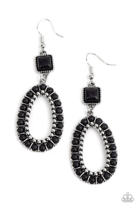 Napa Valley Luxe - Black and Silver Earrings- Paparazzi Accessories