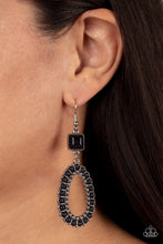 Load image into Gallery viewer, Napa Valley Luxe - Black and Silver Earrings- Paparazzi Accessories