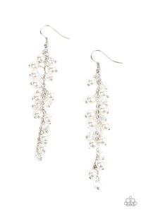 Candlelight Cruise - White and Silver Earrings- Paparazzi Accessories