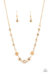 Taunting Twinkle - White and Gold Necklace- Paparazzi Accessories