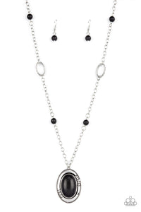 Mojave Meditation - Black and Silver Necklace- Paparazzi Accessories