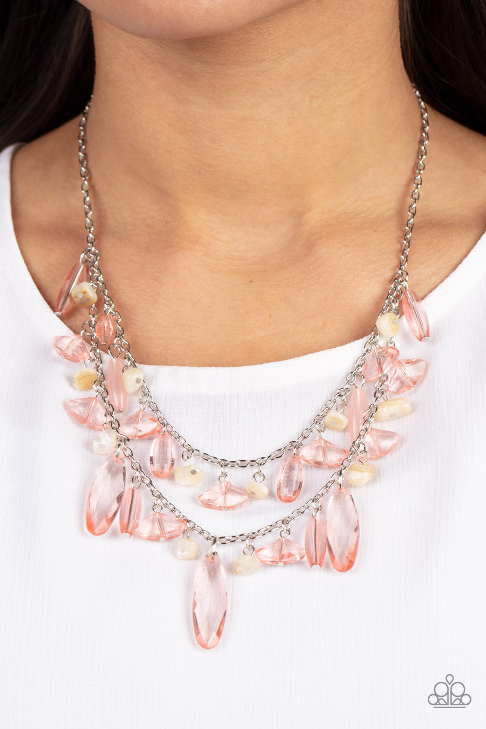 Candlelit Cabana - Pink and Silver Necklace- Paparazzi Accessories