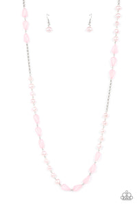 Shoreline Shimmer - Pink and Silver Necklace- Paparazzi Accessories