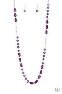 Shoreline Shimmer - Purple and Silver Necklace- Paparazzi Accessories