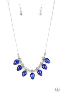 Crown Jewel Couture - Blue and Silver Necklace- Paparazzi Accessories