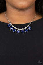 Load image into Gallery viewer, Crown Jewel Couture - Blue and Silver Necklace- Paparazzi Accessories