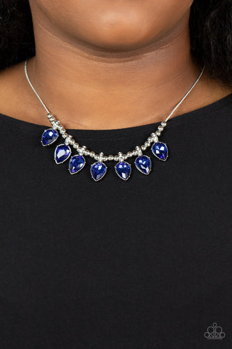 Crown Jewel Couture - Blue and Silver Necklace- Paparazzi Accessories