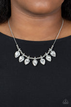 Load image into Gallery viewer, Crown Jewel Couture - White and Silver Necklace- Paparazzi Accessories