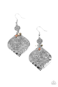 Tropical Terrace - Multicolored Silver Earrings- Paparazzi Accessories
