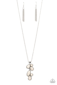 Wild Bunch Flair - White  and Silver Necklace- Paparazzi Accessories