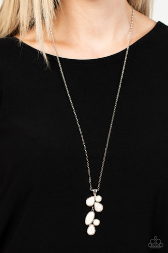 Wild Bunch Flair - White  and Silver Necklace- Paparazzi Accessories