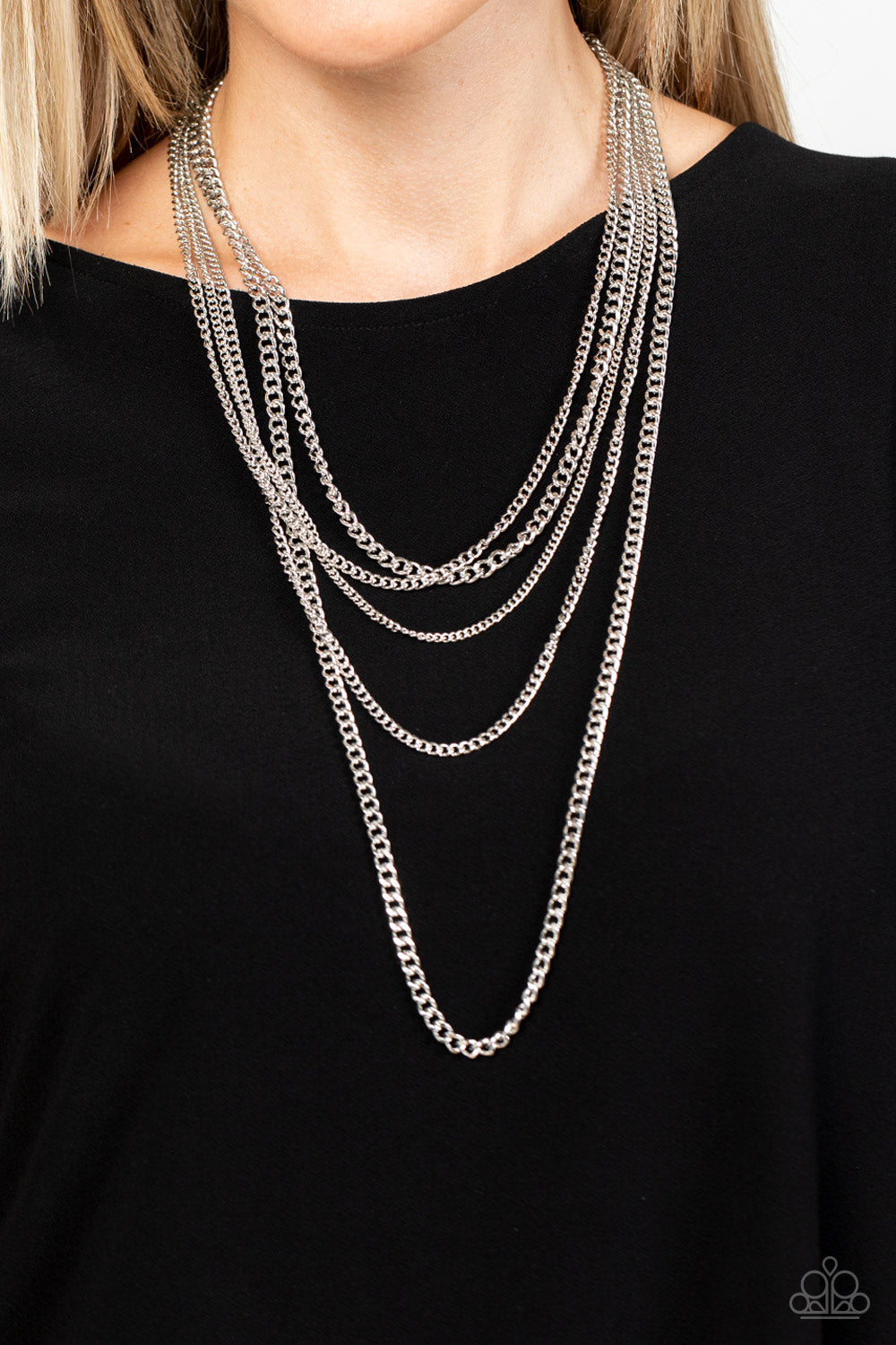 Top of the Food Chain - Silver Necklace- Paparazzi Accessories