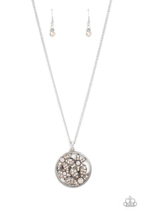 Glade Glamour - Multicolored Silver Necklace- Paparazzi Accessories