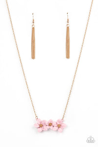 Petunia Picnic - Pink and Gold Necklace- Paparazzi Accessories