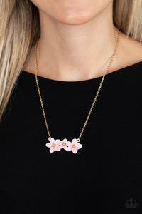 Petunia Picnic - Pink and Gold Necklace- Paparazzi Accessories