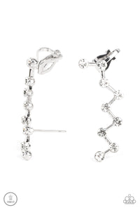 Clamoring Constellations - White and Silver Earrings- Paparazzi Accessories