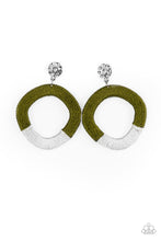 Load image into Gallery viewer, Thats a WRAPAROUND - Green and Silver Earrings- Paparazzi Accessories