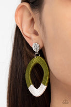 Load image into Gallery viewer, Thats a WRAPAROUND - Green and Silver Earrings- Paparazzi Accessories