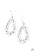 Load image into Gallery viewer, Absolutely Ageless - White and Silver Earrings- Paparazzi Accessories