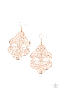 Festive Foliage - Rose Gold Earrings- Paparazzi Accessories