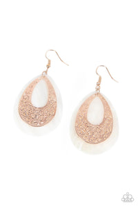 Bountiful Beaches - White and Rose Gold Earrings- Paparazzi Accessories