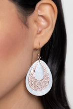 Load image into Gallery viewer, Bountiful Beaches - White and Rose Gold Earrings- Paparazzi Accessories