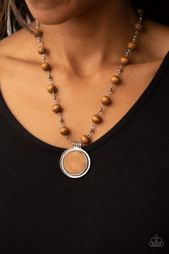 Soulful Sunrise - Brown and Silver Necklace- Paparazzi Accessories