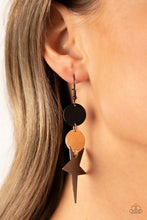 Load image into Gallery viewer, Star Bizarre - Gold and Gunmetal Earrings- Paparazzi Accessories