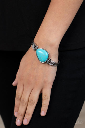 Badlands Bounty - Blue and Silver Bracelet- Paparazzi Accessories
