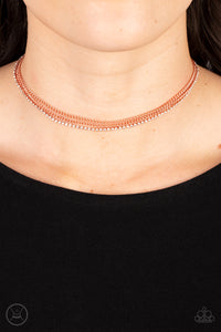 Glitzy Gusto - White and Copper Necklace- Paparazzi Accessories