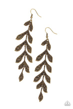 Load image into Gallery viewer, Lead From the FROND - Brass Earrings- Paparazzi Accessories