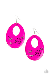 Home TWEET Home - Pink and Silver Earrings- Paparazzi Accessories