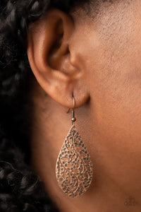 Vineyard Vanity - Copper Earrings- Paparazzi Accessories