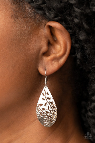 Vineyard Vanity - Silver Earrings- Paparazzi Accessories