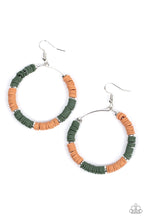 Load image into Gallery viewer, Skillfully Stacked - Green and Brown Earrings- Paparazzi Accessories