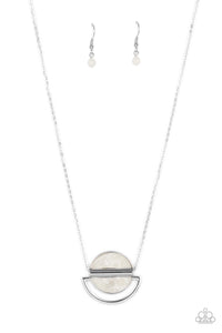 Ethereal Eclipse - White and Silver Necklace- Paparazzi Accessories