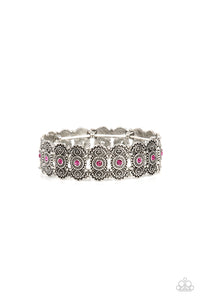 Rapturous Romance - Pink and Silver Bracelet- Paparazzi Accessories