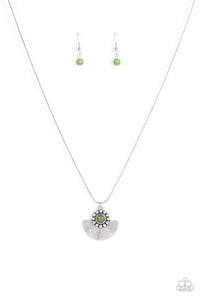 Magnificent Manifestation - Green and Silver Necklace- Paparazzi Accessories