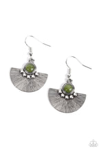 Load image into Gallery viewer, Manifesting Magic - Green and Silver Earrings- Paparazzi Accessories