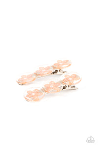 Pamper Me in Posies - Orange and Silver Hair Clips- Paparazzi Accessories